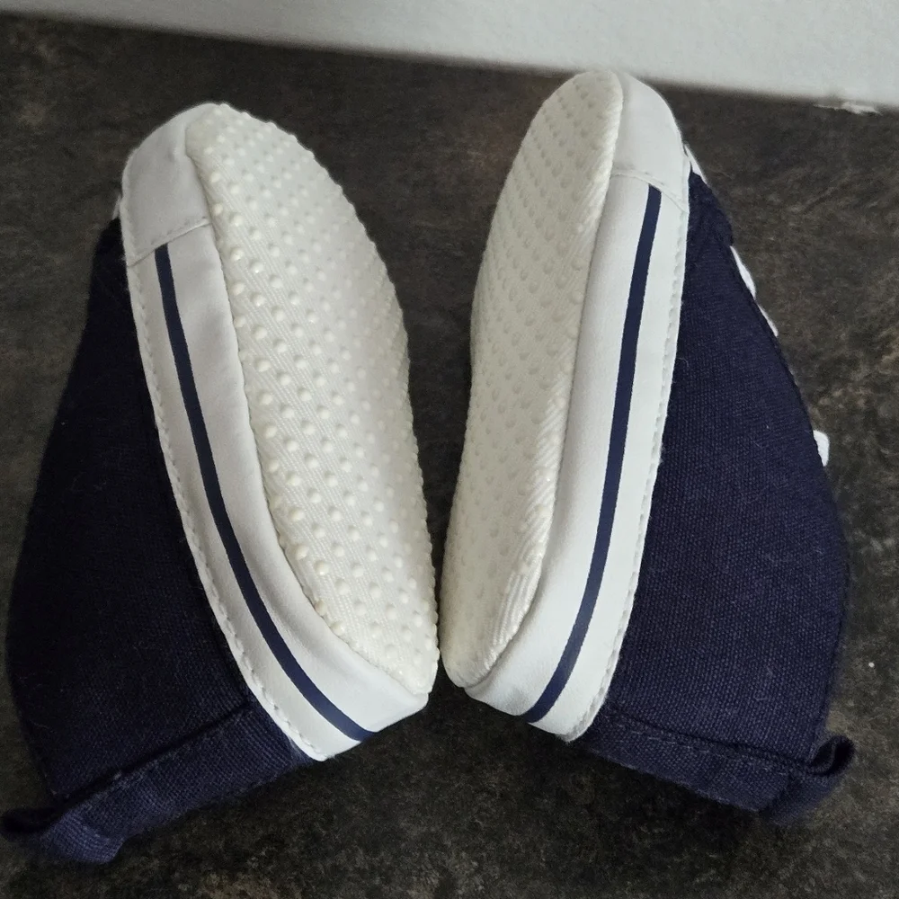 Patriots Baby Shoes Size 0-6 - Navy and White - Picture 6 of 12